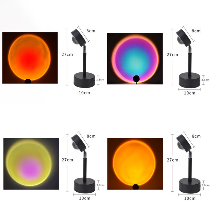 โคมไฟโปรเจคเตอร์-usb-rainbow-sunset-lamp-สีแดงโปรเจคเตอร์-led-night-light-โปรเจคเตอร์โคมไฟสำหรับห้องนอนบาร์ร้านกาแฟผนังตกแต่งแสง