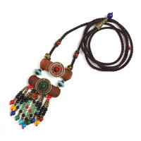 Retro Bohemian Ethnic Handmade Beaded Necklace Female Multi-Layer Color Clothing Accessories