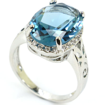 925 Solid Sterling Silver แหวนน่ารักน่ารัก London Blue Topaz สีเขียว PERFORMER ขายส่ง DROP shipping.