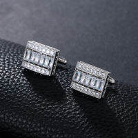 WEIMANJINGDIAN ยี่ห้อ 2 ชิ้น/คู่ประณีต Cubic Zirconia คริสตัล Sparkly CuffLinks สำหรับผู้ชายรูปทรงสารพัน-Yrrey