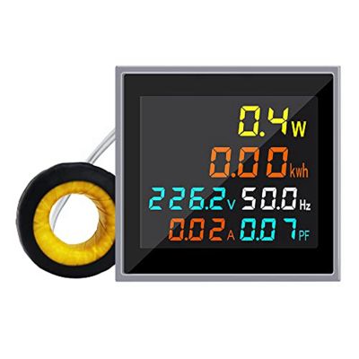 6 in 1 Electronic Watt-Hour Meter Voltage Current Power Display Frequency Meter Intelligent Power Monitor