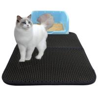 EVA Double Layer Cat Litter Mat Waterproof Layer Litter Box Kitten Foldable Non-slip Sand Pads Cats Toilet Cleaning House