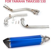 Motorcycle blue Exhaust Full System Header Pipe Slip On For Yamaha TMAX530 TMAX500 T-MAX Tmax 500 530 2008-2017