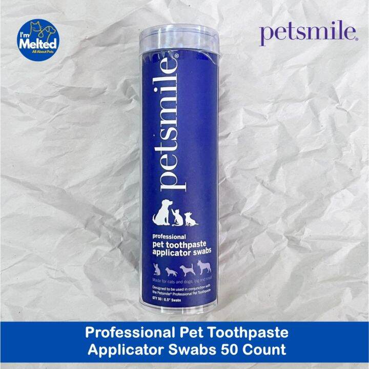 Petsmile Professional Pet Toothpaste Applicator Swabs 50 Count แปรง