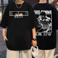 เสื้อยืดคอกลม Anime Baki The Grappler Print Tees Harajuku Manga Hanma Yujiro Tshirt Men Womenvintage Casual T Shirt Men d T-shirts ขนา