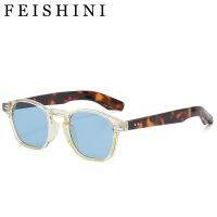 ◕ Feishini Oval Brand Designer Sunglasses Men Transparent Frames Quality Blue Fashion Rectangle Sunglass Women Vintage Eyewear