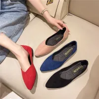 รองเท้าผู้หญิงเดี่ยวฤดูร้อนใหม่ Sepatu Flat Lancip พื้นรองเท้านุ่มสบายขนาดใหญ่รองเท้าผู้หญิงไซส์35-43