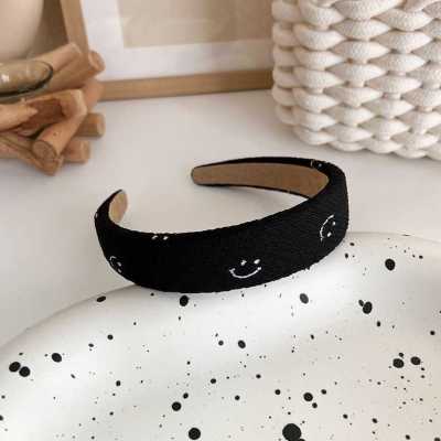 Smiley Cute Headband Simple Diagonal Stripes 2022 New Headband Students All-match Hair Accessories for Woman