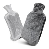Hot Water Bottle, 2L Large Hot Water Bottle Bag with Hand Pocket Warmer Cover, Rubber Hot Water Bottle for Back Neck