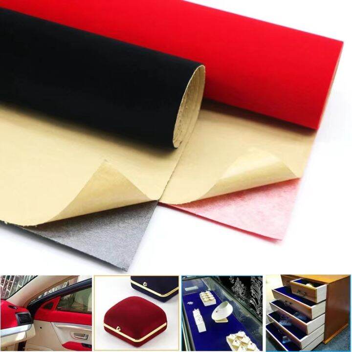 Width Self Adhesive Black Velvet Liner Roll for Jewelry Drawers Flock