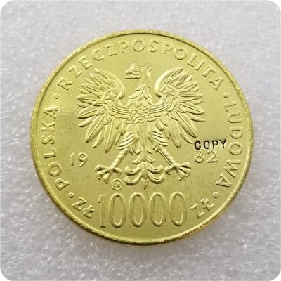 1982 10000โปแลนด์ Zlotych Gold Pope John Paul Ii Copy