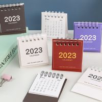 2023 Retro Simple Solid Color Desk Calendar Desktop Paper Mini Stand Calendar Daily Table Planner Yearly Agenda Organizer Album