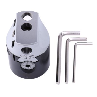 2Inch 50Mm F1 Type Boring Head 12Mm Lathe Boring Bar Milling Holder For Mt2 Mt3 R8 Shank Milling Machine Tools With Hex Wrenches