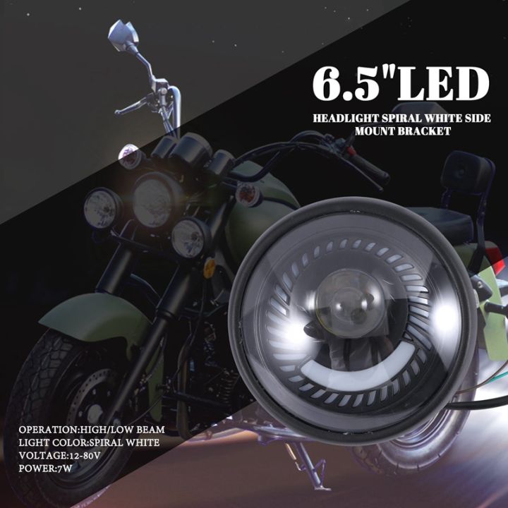 motorcycle-cafe-racer-bobber-6-5-inch-led-headlight-spiral-white-side-mount-bracket