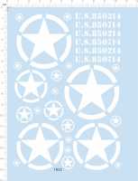 Universal US Army Jeep Star U. S.850214 900712ทหารรุ่น Water Decal สีขาว