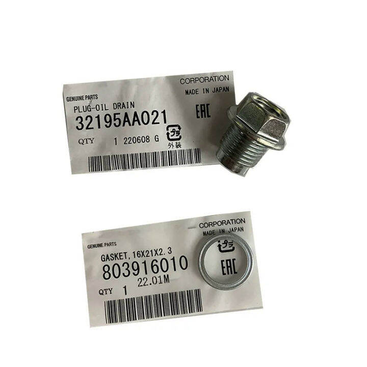 New Genuine Oil Drain Plug & Crush Washer Gasket OEM 32195AA021