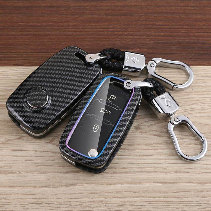 npuh-carbon-fiber-abs-car-key-remote-cover-for-volkswagen-polo-golf7-passat-b5-b6-b7-tiguan-scirocco-skoda-octavia-folding-keychain