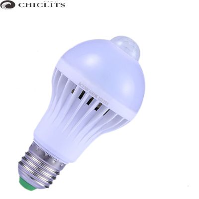 【Worth-Buy】 Chiclits หลอดไฟเซนเซอร์ตรวจจับการเคลื่อนไหว E27สีขาวอบอุ่น110V 220V 9W Pir Corridor ทางเดินห้องน้ำเซ็นเซอร์หลอดไฟ Led อัจฉริยะ Bombillas