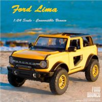 1:24เครื่องชั่ง Ford Bronco Die Cast รุ่น W/ แสงและเสียงและดึงกลับผลรถออฟโรดรถโลหะผสมสังกะสีรถยนต์ของขวัญคอลเลกชันสำหรับเด็ก