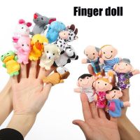 6-10Pcs Baby Plush Toy Cartoon Animal Family Finger Puppet Role Play Tell Story Cloth Doll Educational Toys for Children Kids