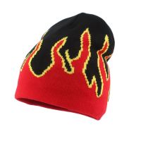 【YD】 2023 New Knitting Beanie Hats Men Fashion Street Hip Hop Cap Hell Burn Flames Knitted Hat Bonnet