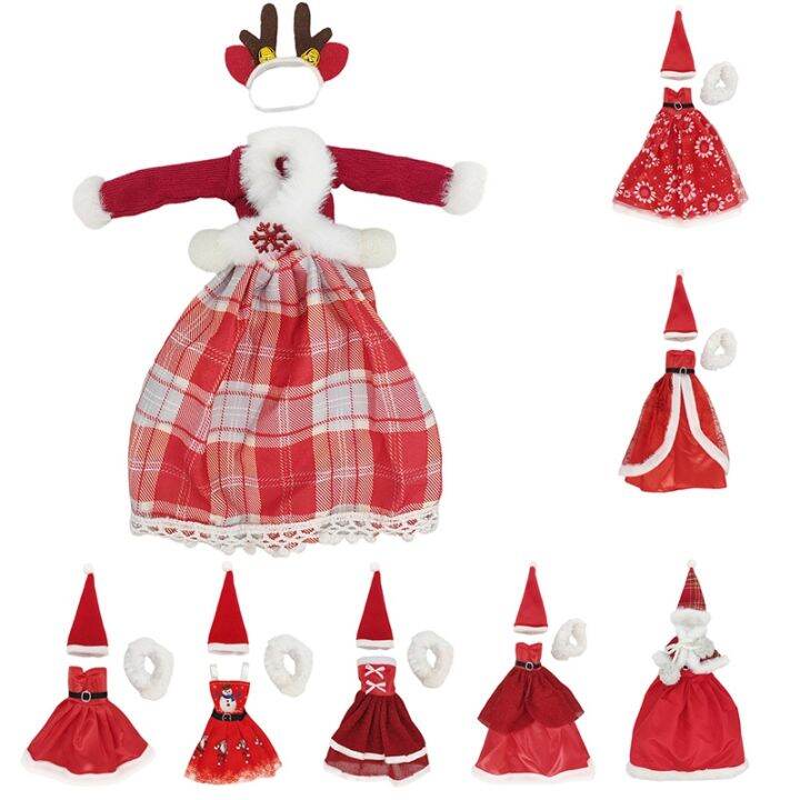 kawaii-christmas-elf-doll-snowman-gingerbread-man-clothes-cook-hat-apron-baby-doll-clothes-toy-doll-accessories-kids-doll-toys