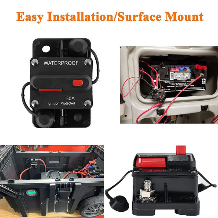 dc-12-42โวลต์เบรกเกอร์อัตโนมัติฟิวส์รีเซ็ตสำหรับรถยนต์ทะเลเรือยอร์ช-rv
