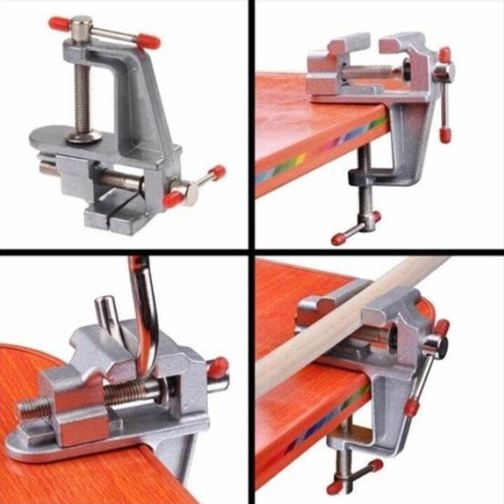 yizhuoliang-อลูมิเนียมยึดโต๊ะแหนบ-vintage-bench-vise-คีม-mini-clamp-diy-tool