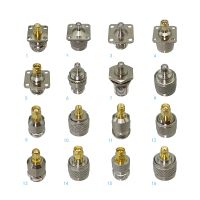 1pcs Connector Adapter N to SMA RP SMA Flange Bulkhead Male Plug Female Jack Wire Terminal RF Coaxial Converter New