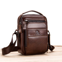 Male Casual Shoulder Bags Genuine Leather Small Messenger Bag Retro totes Handbags Zipper Pocket Multifunctional Crossbody bag