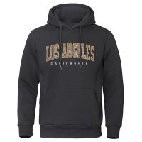 Los Angeles, California Leopard City Letter Print Hoodies Men Warm Clothing Casual Loose Hoody Pocket Pullover Sweatshirt Size XS-4XL