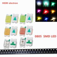 100pcs 0805 (2012) SMD LED Emitting Diode Kit Lamp Chip Light Beads Warm White Red Green Blue Yellow Orange UV Pink Micro 3V SMTElectrical Circuitry P