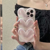 ที่เคสโทรศัพท์ป้องกันเลนส์รูปหัวใจ3D น่ารัก Ins แบบญี่ปุ่นสำหรับ iPhone 13 12 11 Pro Max น่ารักน่ารักสีซินดี้กรอบนิ่มกันกระแทก