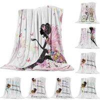 Flower Fairy Girl Bedspread Bed Cover Blanket Travel Throws Throw Wrap Wrinkle-Resistant Improve Sleep Personalized Microfiber