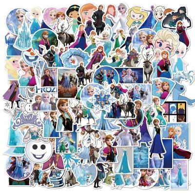 50Pcs Disney Frozen Princess Girl Stickers Cute Cartoons Guitar Luggage Waterproof Sticker Skateboard Laptop Stationery Kids Toy Stickers Labels