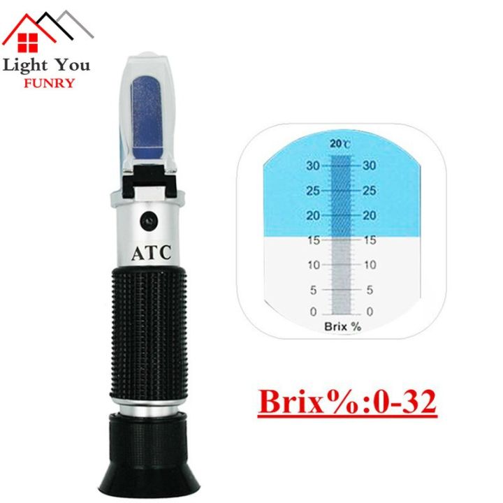 มือถือ-brix-refractometer-ผลไม้ความหวานวัด0-32-น้ำตาลเมตรนมถั่วเหลืองนมความเข้มข้นน้ำผึ้งเมตรเครื่องวัดความเค็ม