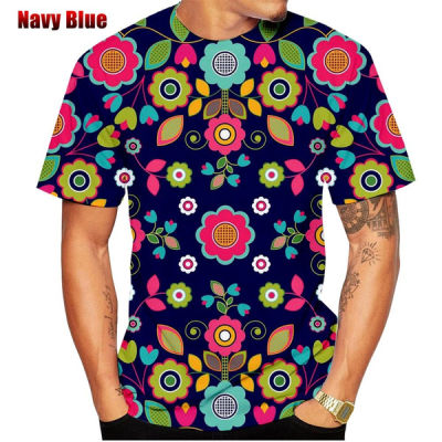 2023 New Fashion Summer Hot Sale Flower Mens/womens Slim T-shirt 3D Printing T-shirt Short-sleeved T-shirt Casual Round Neck Top Mens Clothing Plus Size s~5xl Oversize