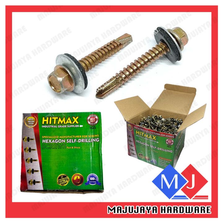 Hitmax Hex Self Drilling Screw For Roof Skru Bumbung Hex 屋顶专用螺丝丁 Awning