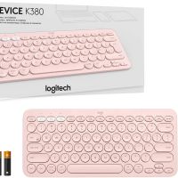 Logitech แป้นพิมพ์บลูทูธไร้สาย K380อุปกรณ์หลายชิ้นแป้นพิมพ์สำนักงานแบบพกพาแบบบางสะดวกสำหรับคอมพิวเตอร์แล็ปท็อปมาโคสพร้อม M350