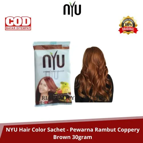 Nyu Creme Hair Color Coppery Brown 30 Gram Sachet Warna Rambut Pewarna Rambut Yang Bagus Cat