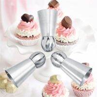 【hot】 3pcs/set Sphere Icing Piping Nozzles Decorating Pastry Spout Baking