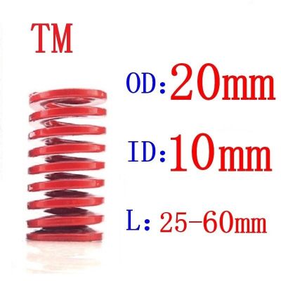 Hot Sale 1Pcs  Red Medium Load Od 20mm Id 10mm Length 20-60mm Spiral Stamping Compression Die Spring Helical Electrical Connectors