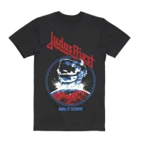 การพิมพ์ที่ยอดเยี่ยม Judas Priest RAM It Down TShirt Concert band Black cotton TEE