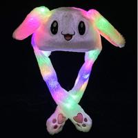 Funny Hat Lovely Luminousno light Plush Rabbit Hat Funny Play Toy Up Down Moving Bunny Ears Airbag Toy Hat Girlfriend Children