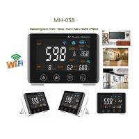 WiFi 6-In-1 Air Quality Detector Indoor Air Quality Monitor CO2 /Temperature/ Humidity / AQI /HCHO / PM2.5 for Home