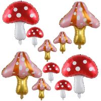 Mushroom Foil Balloons Supplies For Fairy Garden Themed Party Forest Plant Thanksgiving Autumn Outdoor Decoration Air Globos Balloons