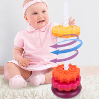 Rainbow Color Spinning Stacking Toys Creative Intelligence Logic Training Blocks Toy for Children Early Educational Toys