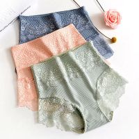 〖Gesh department store〗New Women 39;s Cotton Underwear High Waist Antibacterial Panties Sexy Lace Seamless Tummy Briefs Ladies Triangle Shorts Large Size