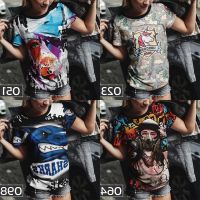 COD hjzfk0 เสื้อยืดแฟชั่น พิมพ์ลาย ? ใส่ได้ทั้ง ชาย หญิง สาวอวบ อ้วน บิ๊กไซส์ [S-4XL] Women