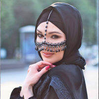 Women Black Face Face Jewelry s Jewelry Beads Head Hair Chains Shading Decoration Accessories Wedding Party 2021